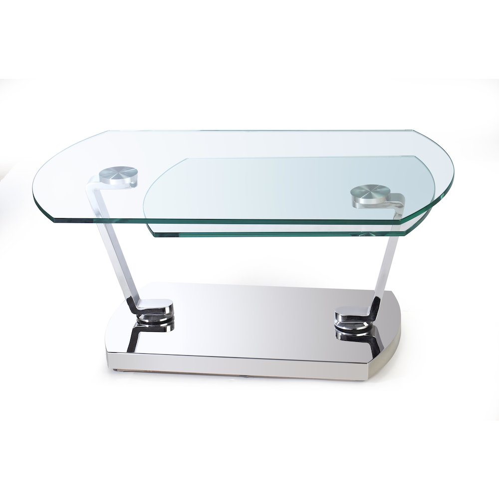 Contemporary Glass Top Motion Cocktail Table. Picture 3