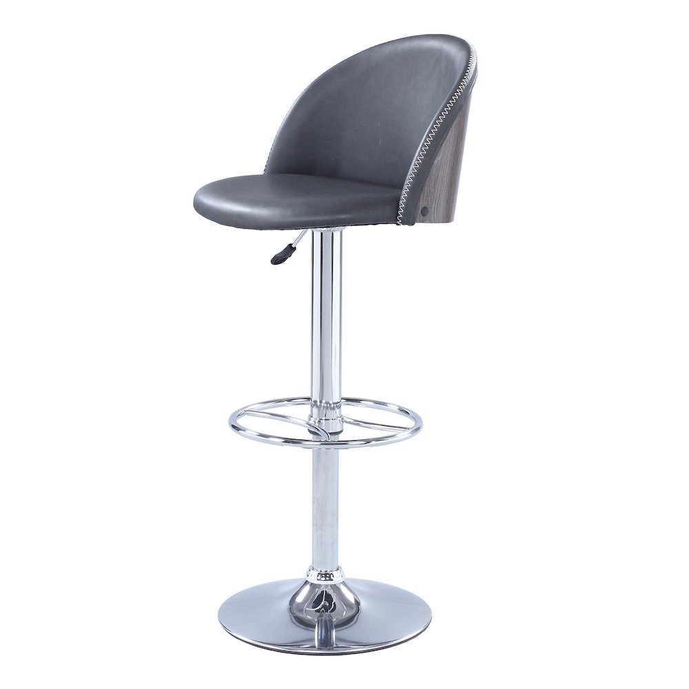 Pneumatic Rounded Back Adjustable Stool, Gray. Picture 4