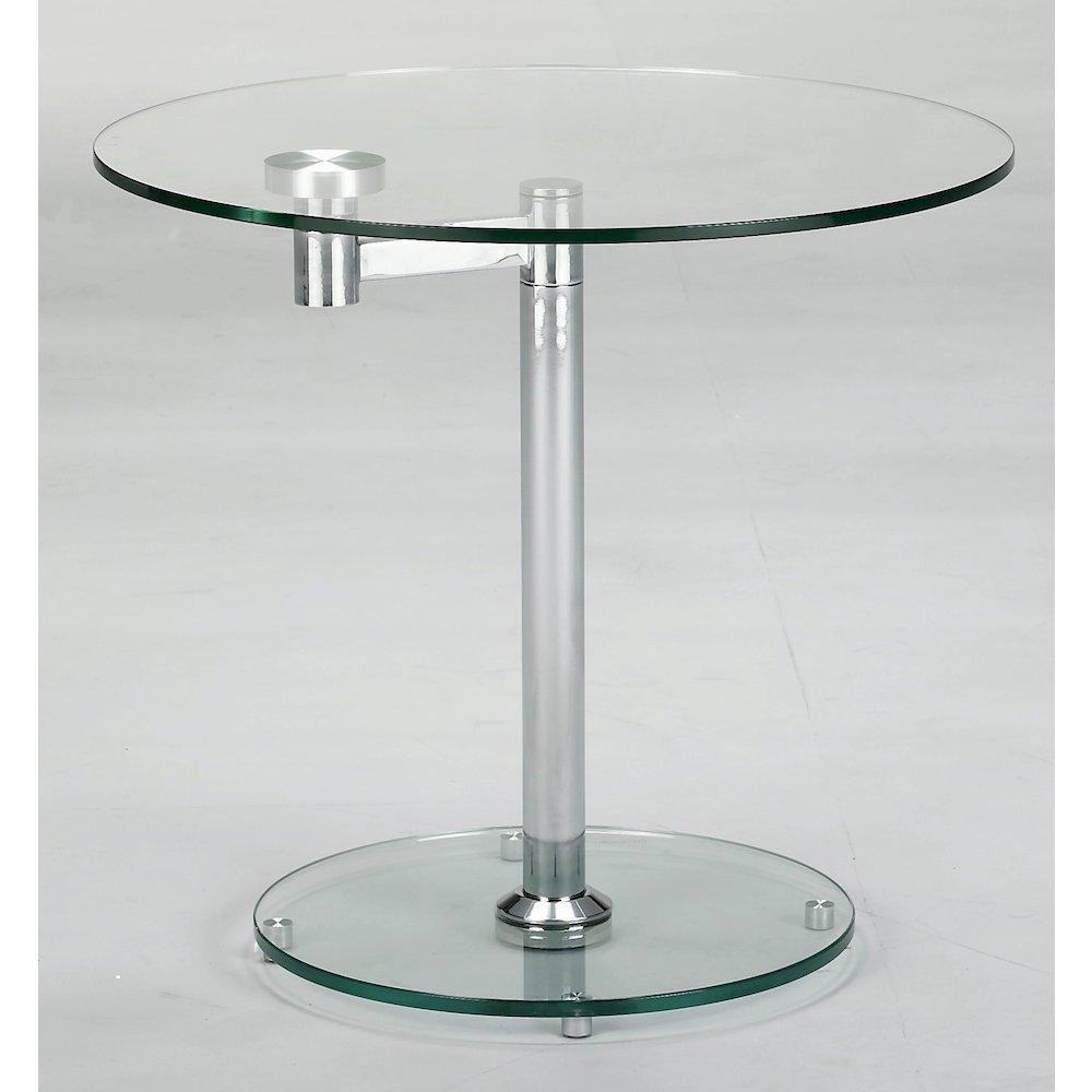 24" Rotating Round Glass Lamp Table. Picture 2
