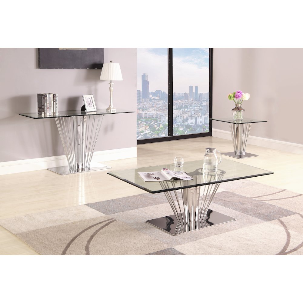 Contemporary Rectangular Glass Lamp Table. Picture 5