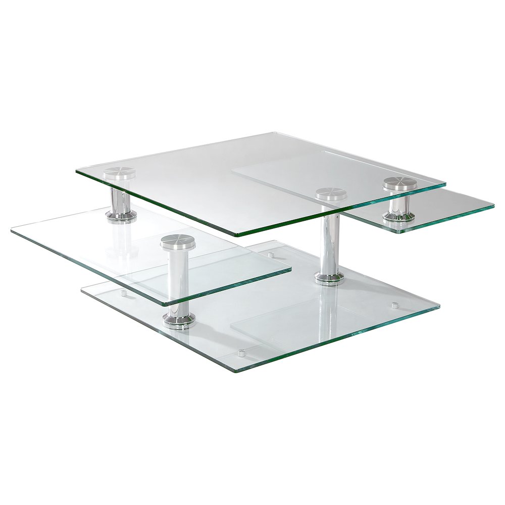 Contemporary Multi-Top Motion Glass Cocktail Table. Picture 2