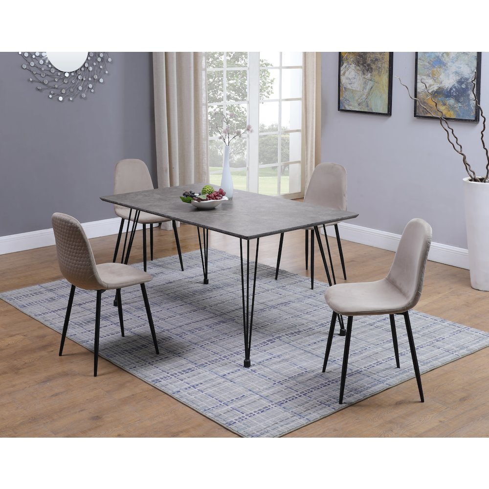 Contemporary Side Chair  - Set Of 4, Taupe. Picture 2