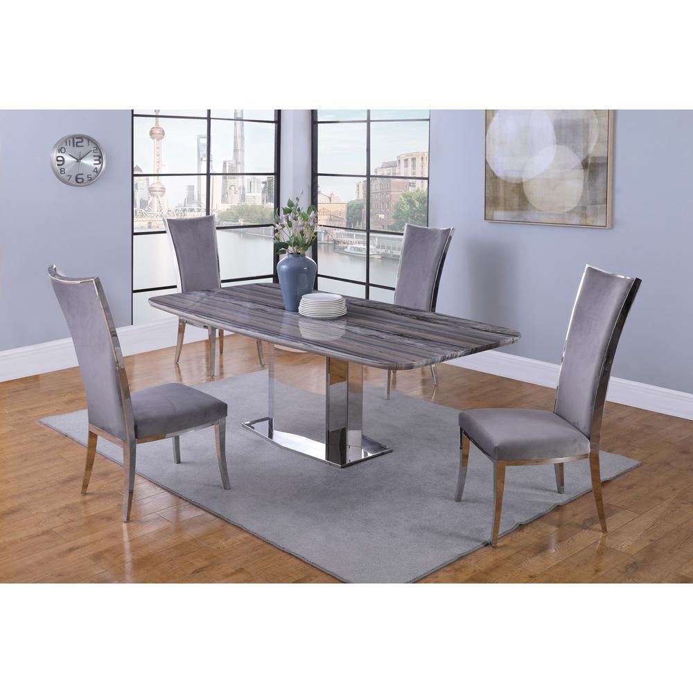 High Back Upholstered Chair w/ Stainless Steel Frame. Picture 9