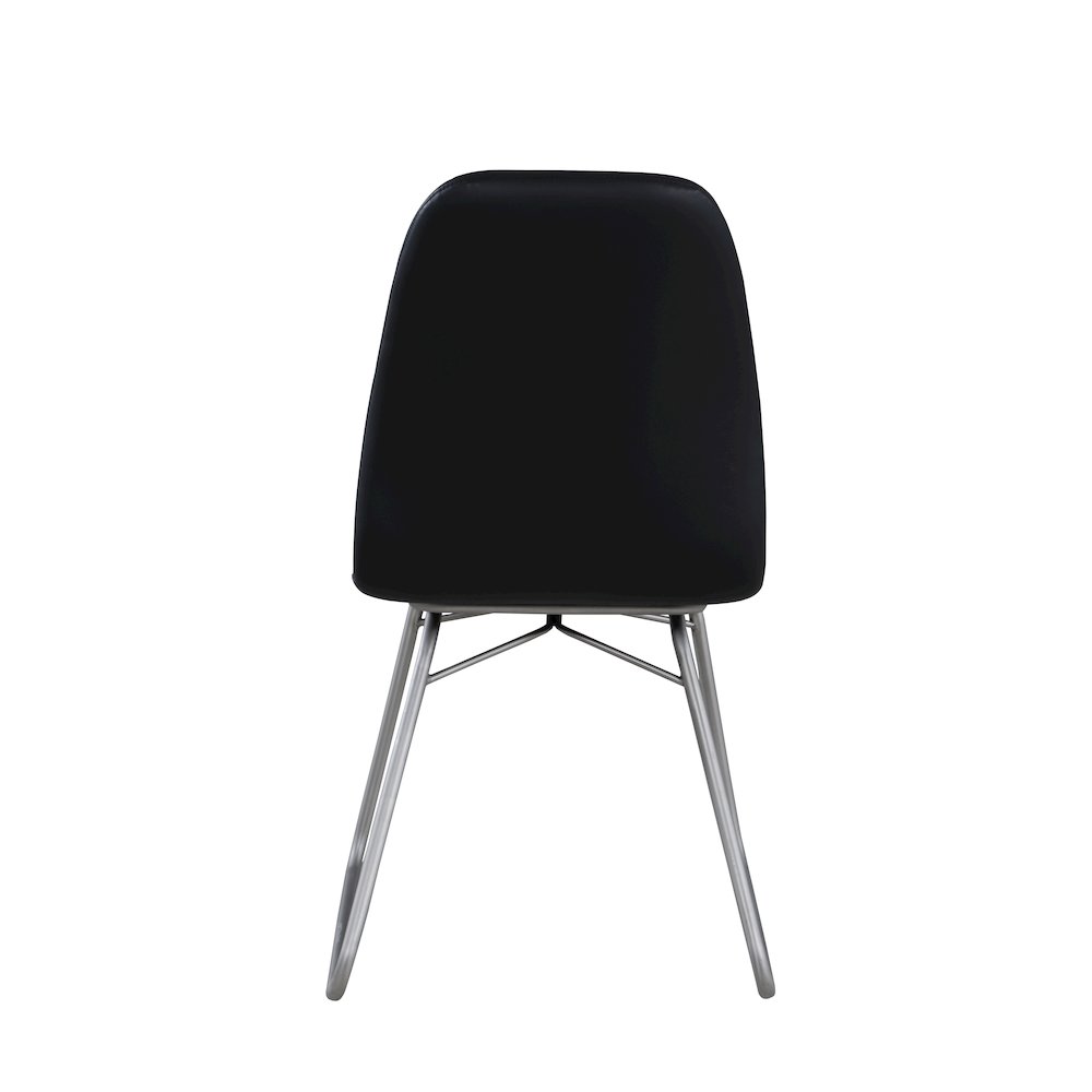 Curved Back Side Chair W/ Sled Base - Set Of 2, Black. Picture 3