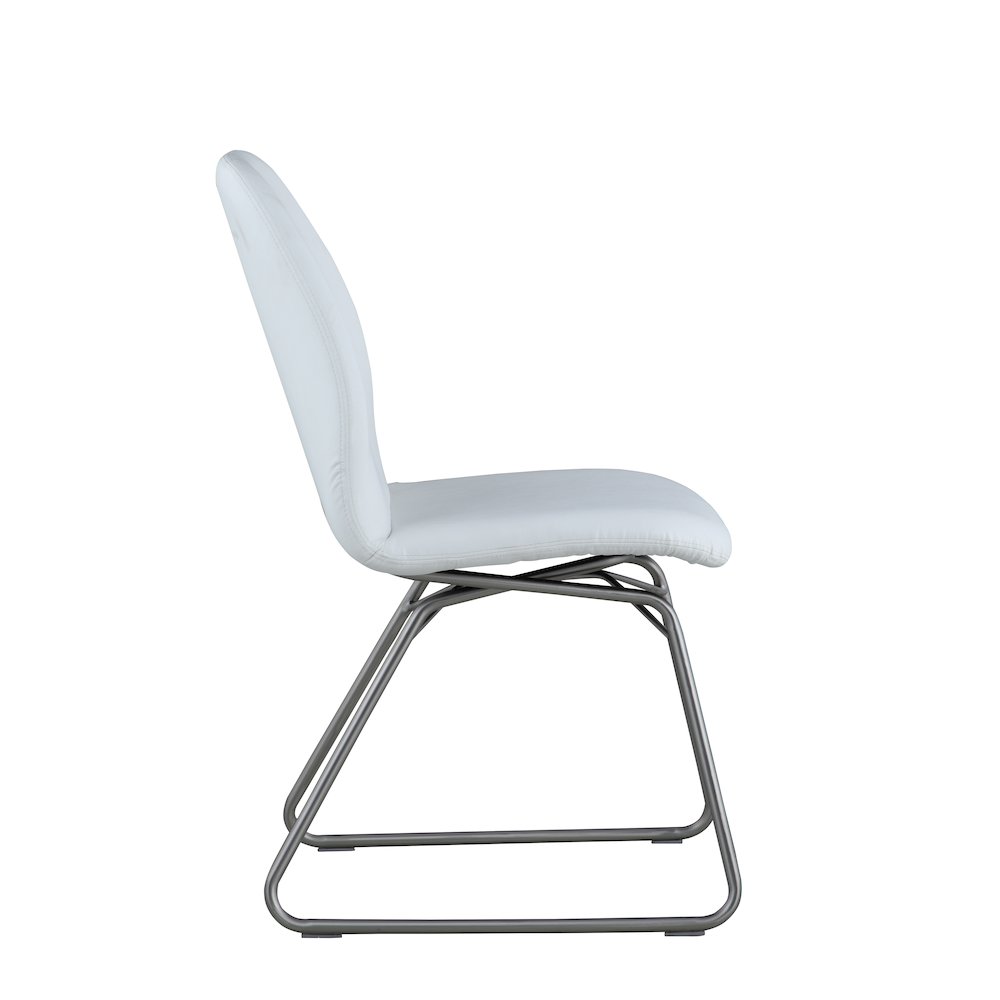 Contemporary Curved-Back Side Chair W/ Sled Base - 2 Per Box. Picture 2