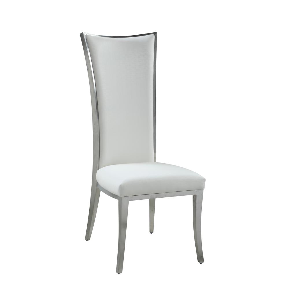 High Back Upholstered Chair w/ Stainless Steel Frame. Picture 2