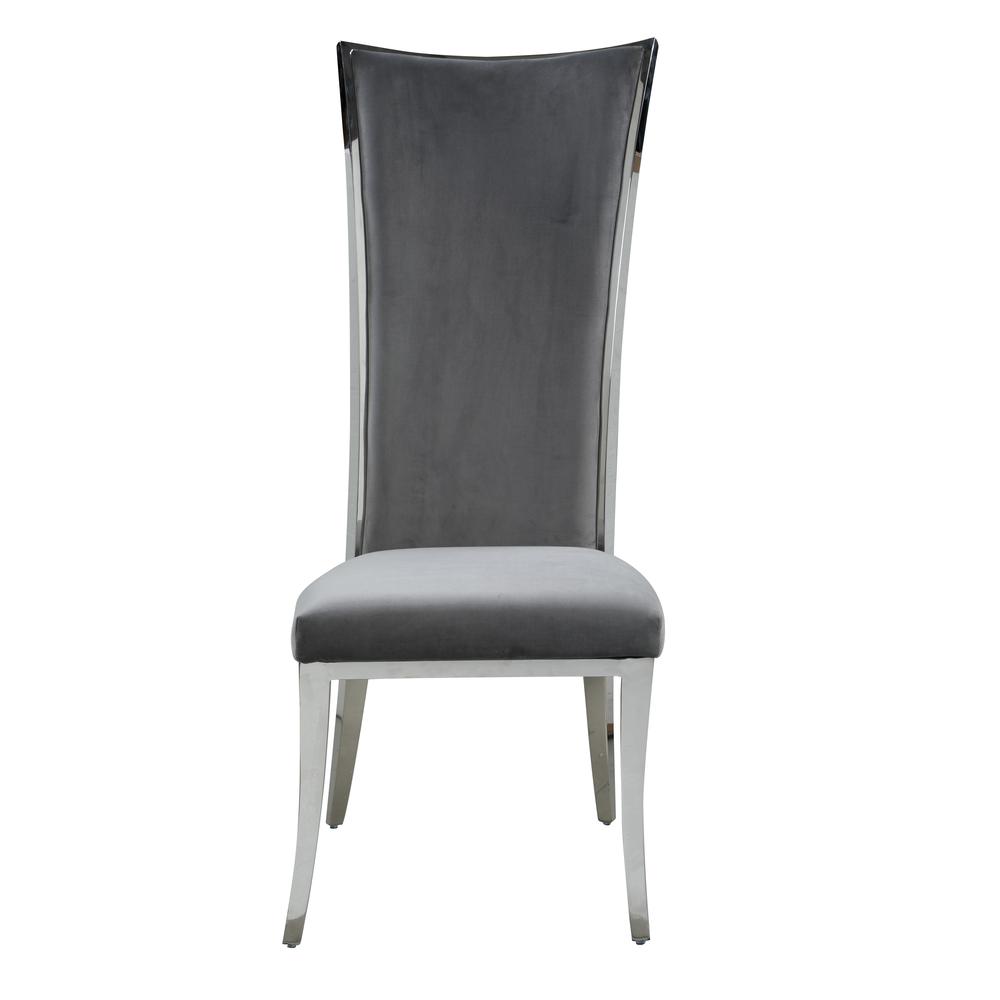 High Back Upholstered Chair w/ Stainless Steel Frame. Picture 2