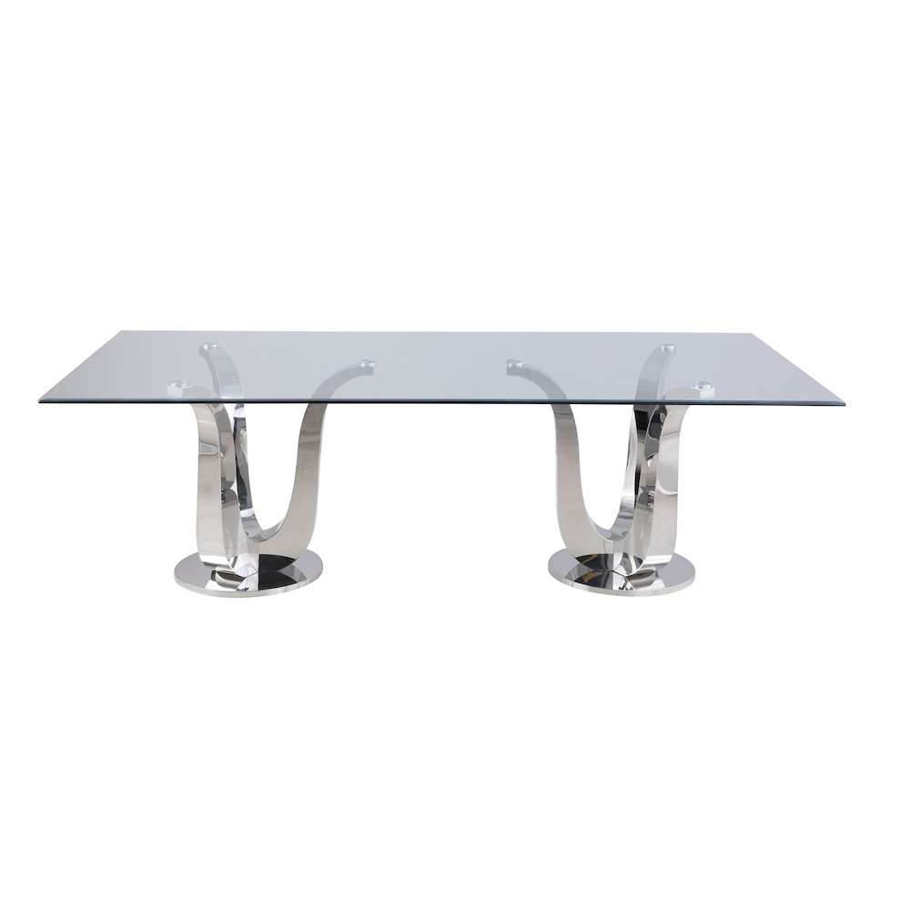 Contemporary Rectangular Glass Dining Table. Picture 2