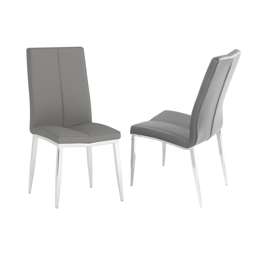 Curved Back Side Chair  - Set Of 4, Gray. Picture 1