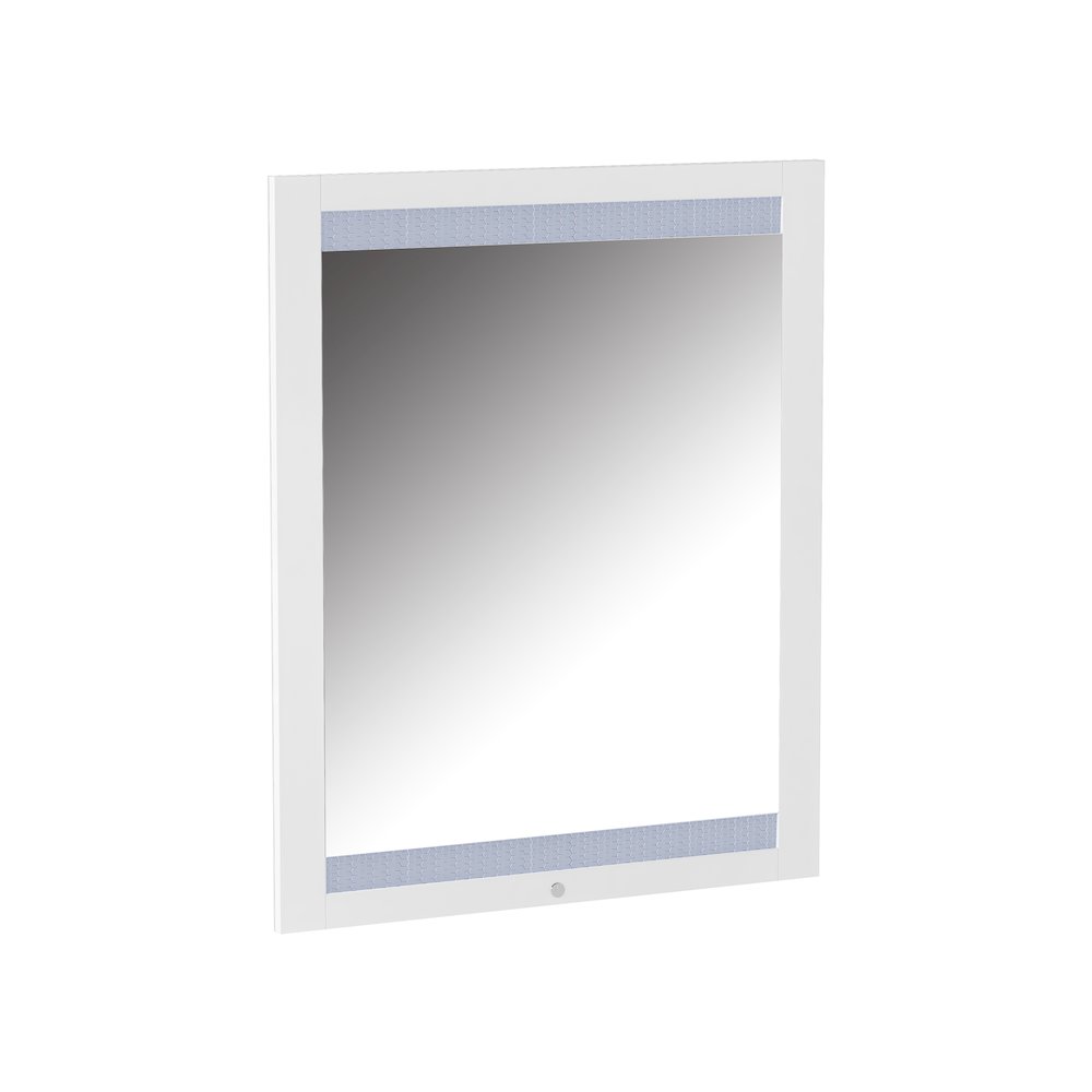 Modern White Laminate Framed Mirror W/ Led Light. Picture 1