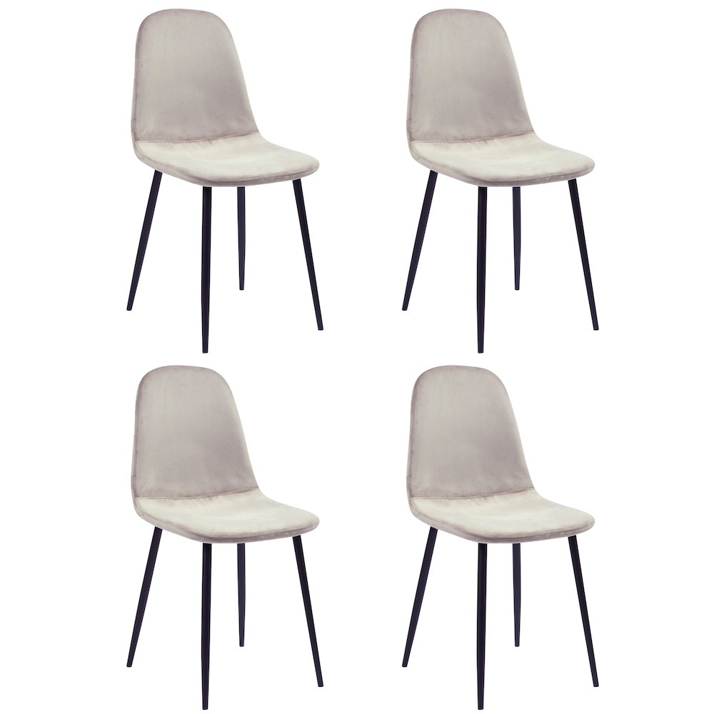 Contemporary Side Chair  - Set Of 4, Taupe. Picture 8
