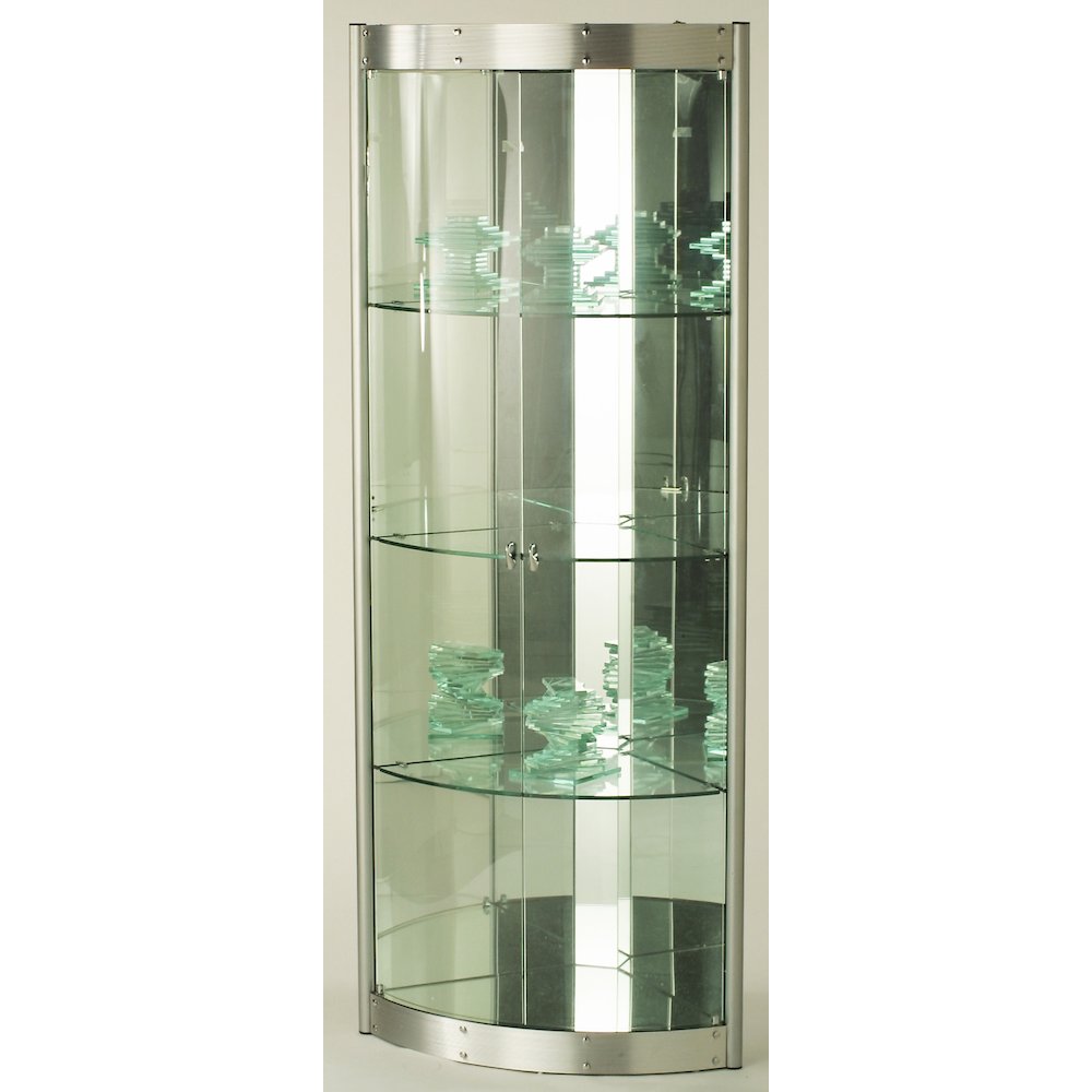 Corner Curio W/ Mirror Interior. Picture 1