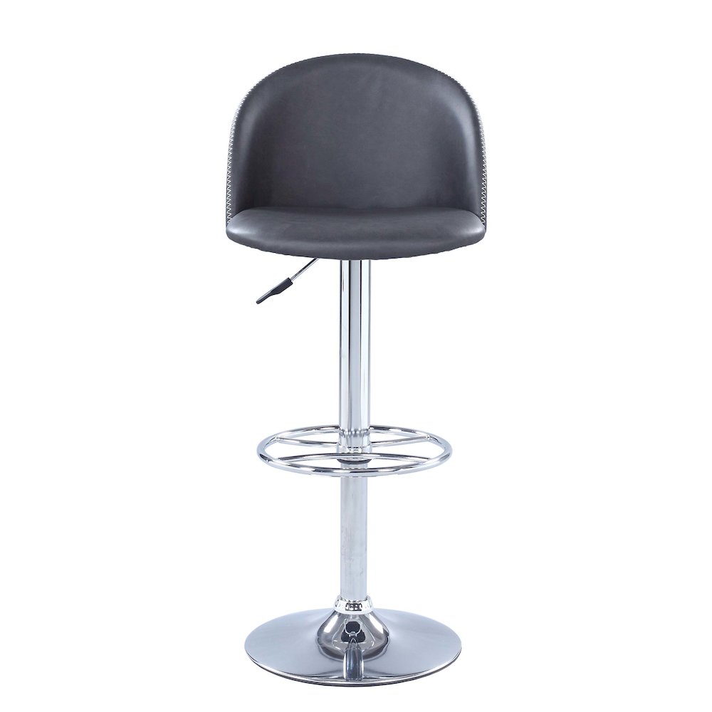 Pneumatic Rounded Back Adjustable Stool, Gray. Picture 5