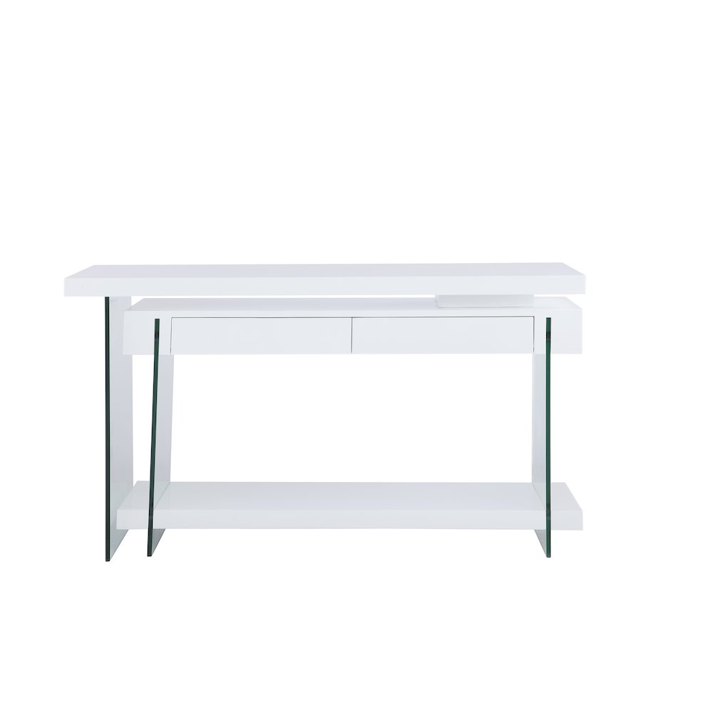 Modern Rotatable Glass & Wooden Desk W/ Drawers & Shelf. Picture 3