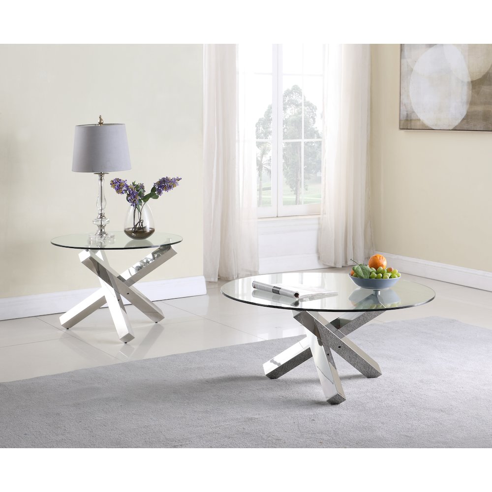 Contemporary 26" Round Lamp Table. Picture 5
