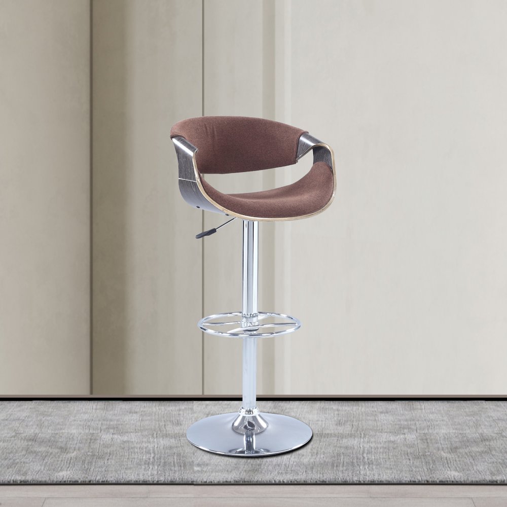 Bent Wood Saddle Seat Pneumatic-Adjustable Stool. Picture 6