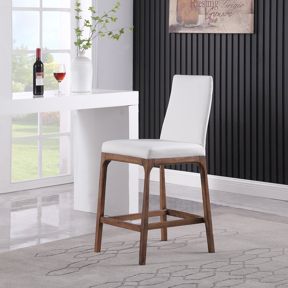 Modern Counter Stool W/ Solid Wood Base. Picture 8