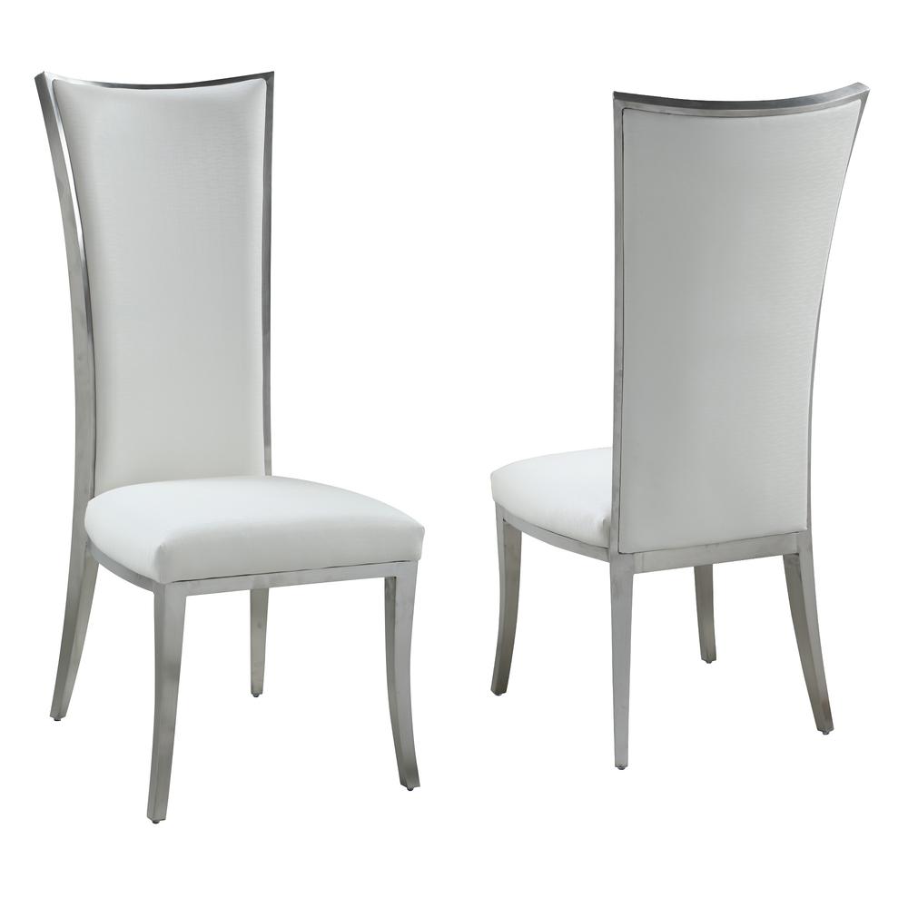 High Back Upholstered Chair w/ Stainless Steel Frame. Picture 4