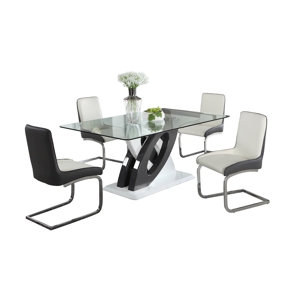 Modern Glass Top Dining Table. Picture 1