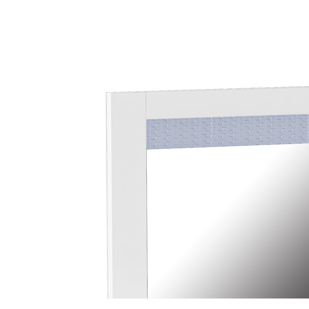 Modern White Laminate Framed Mirror W/ Led Light. Picture 5