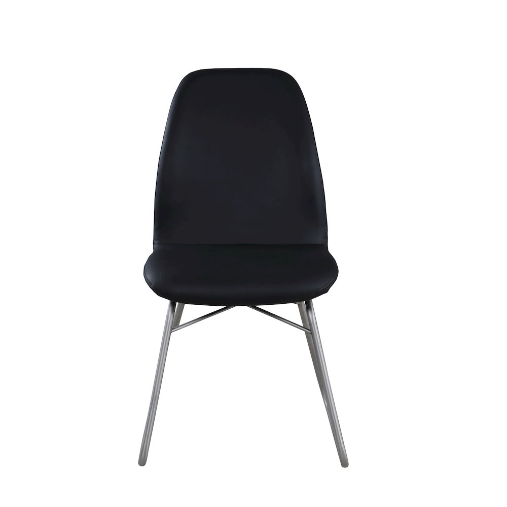 Curved Back Side Chair W/ Sled Base - Set Of 2, Black. Picture 1