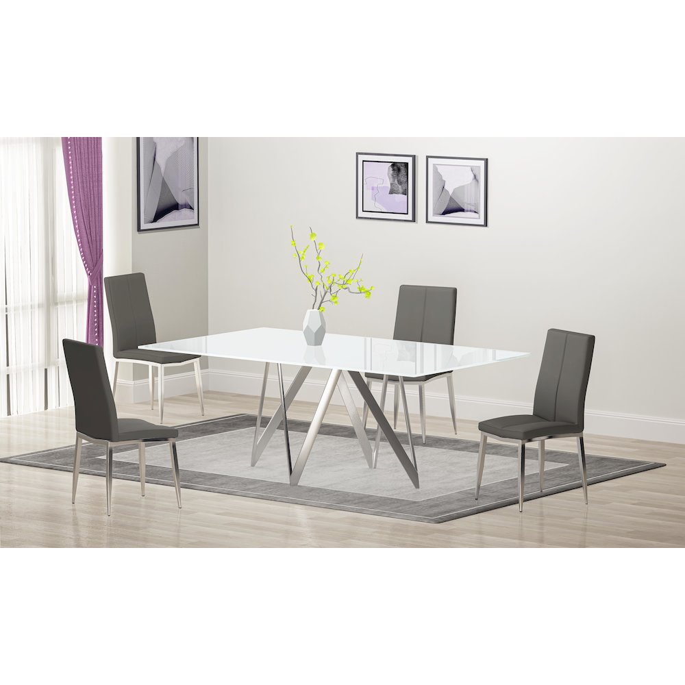 Curved Back Side Chair  - Set Of 4, Gray. Picture 2