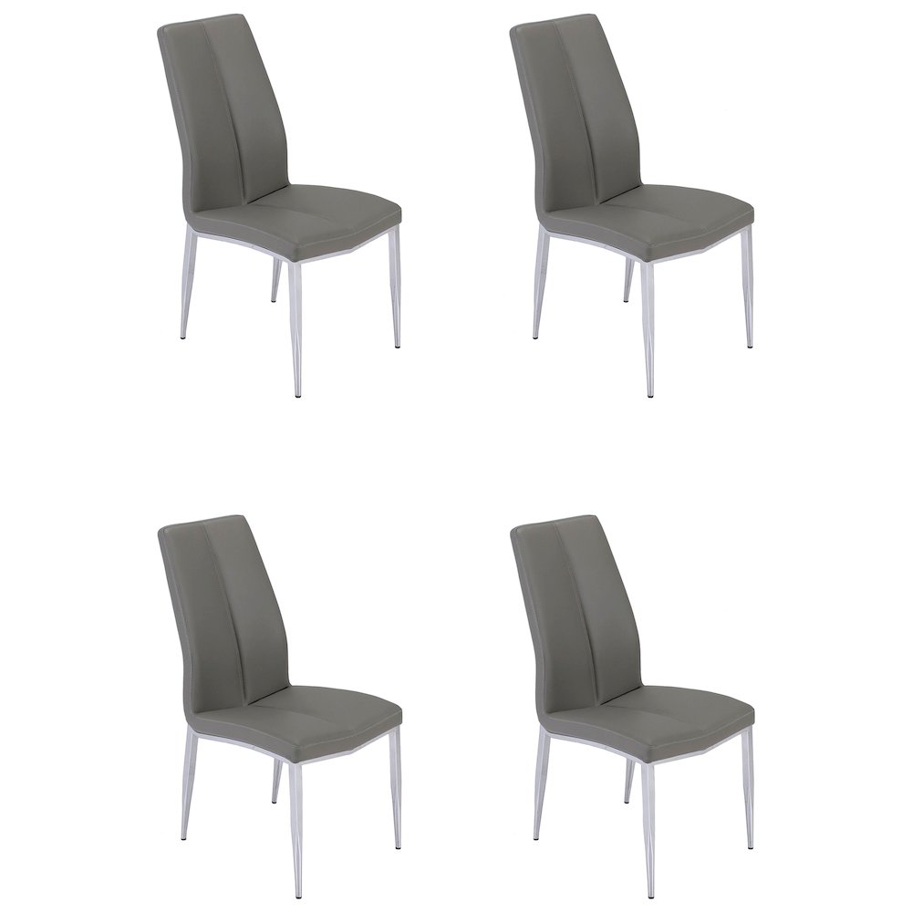 Curved Back Side Chair  - Set Of 4, Gray. Picture 6