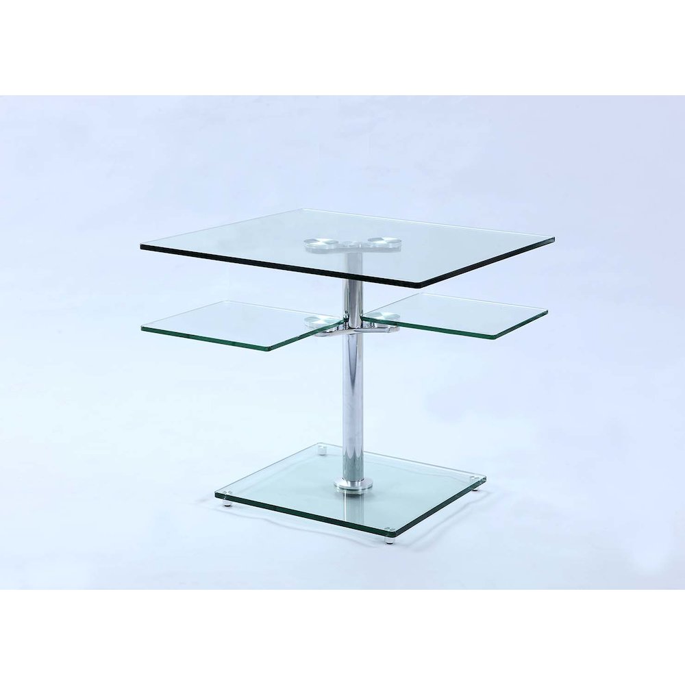 Contemporary Multi-Top Motion White Glass Lamp Table. Picture 2