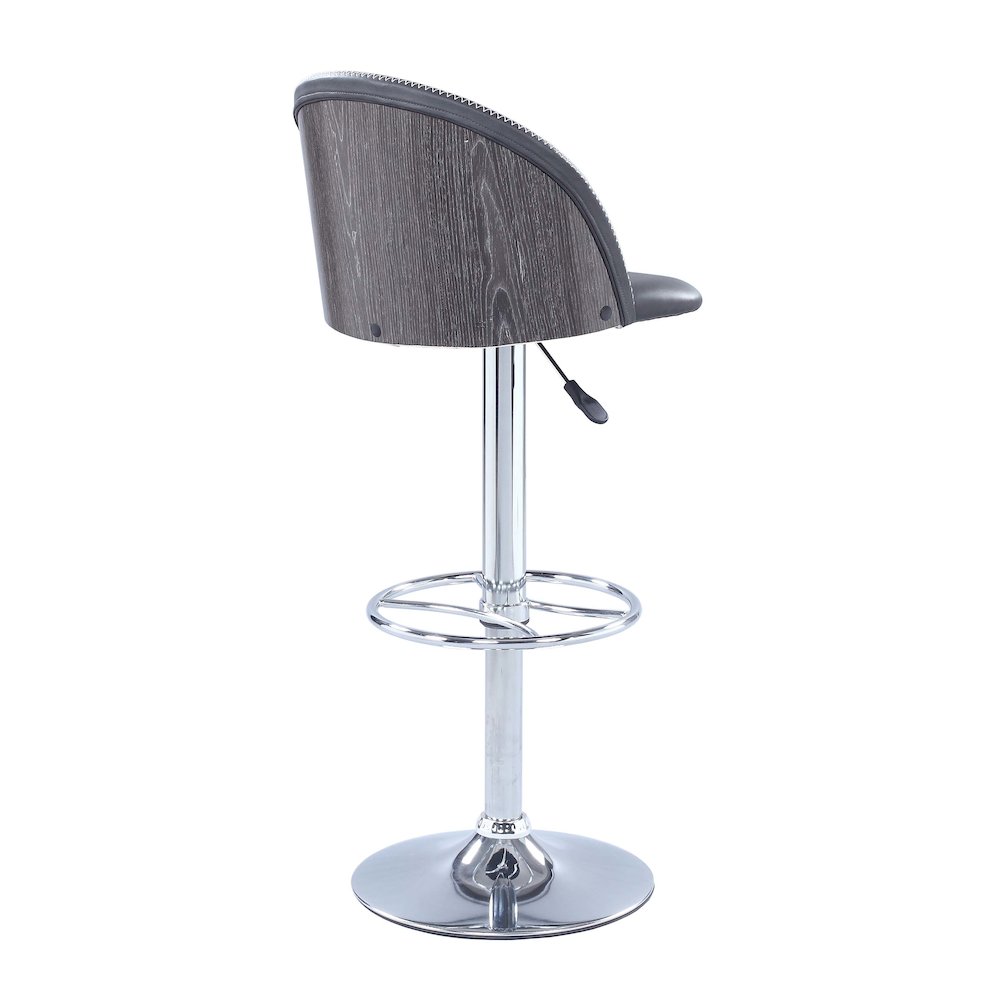 Pneumatic Rounded Back Adjustable Stool, Gray. Picture 3