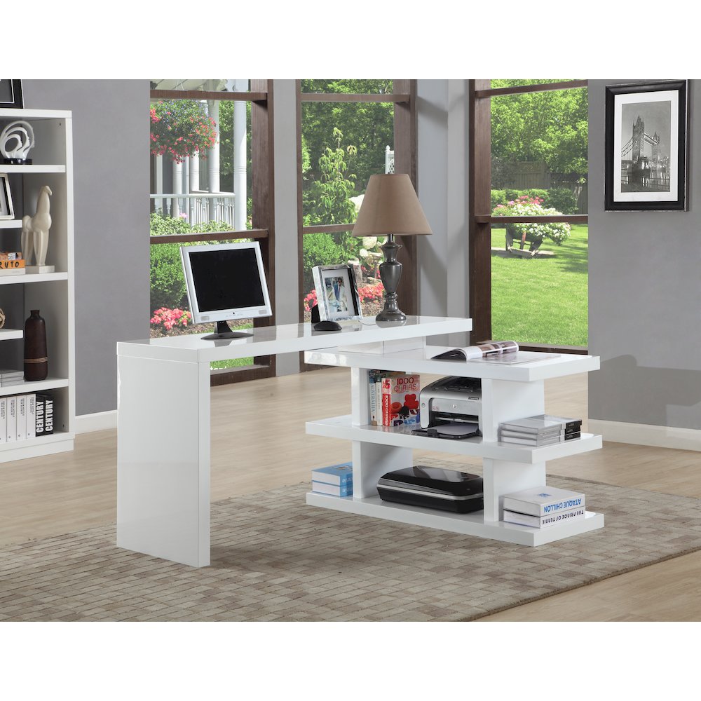 Motion Home Office Desk with Shelves. Picture 6