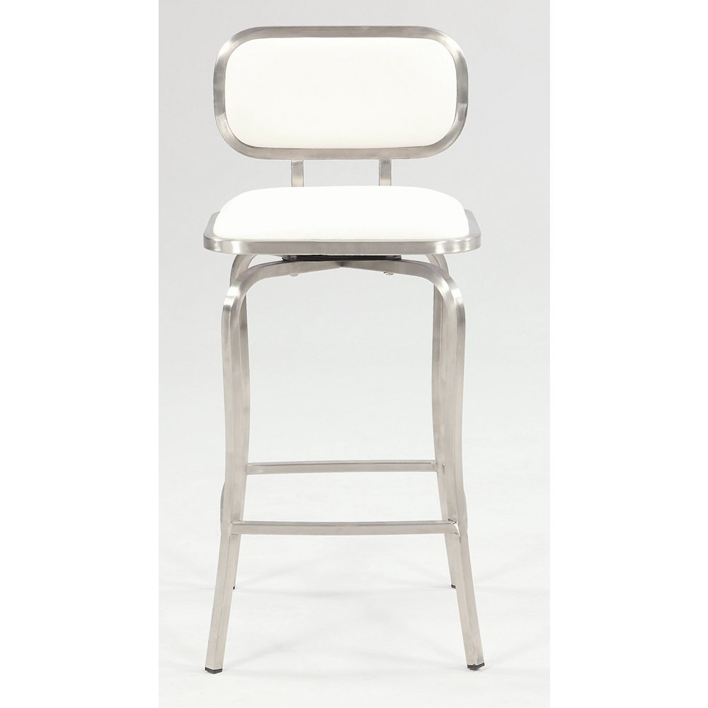 Modern Swivel Counter Stool, White. Picture 2