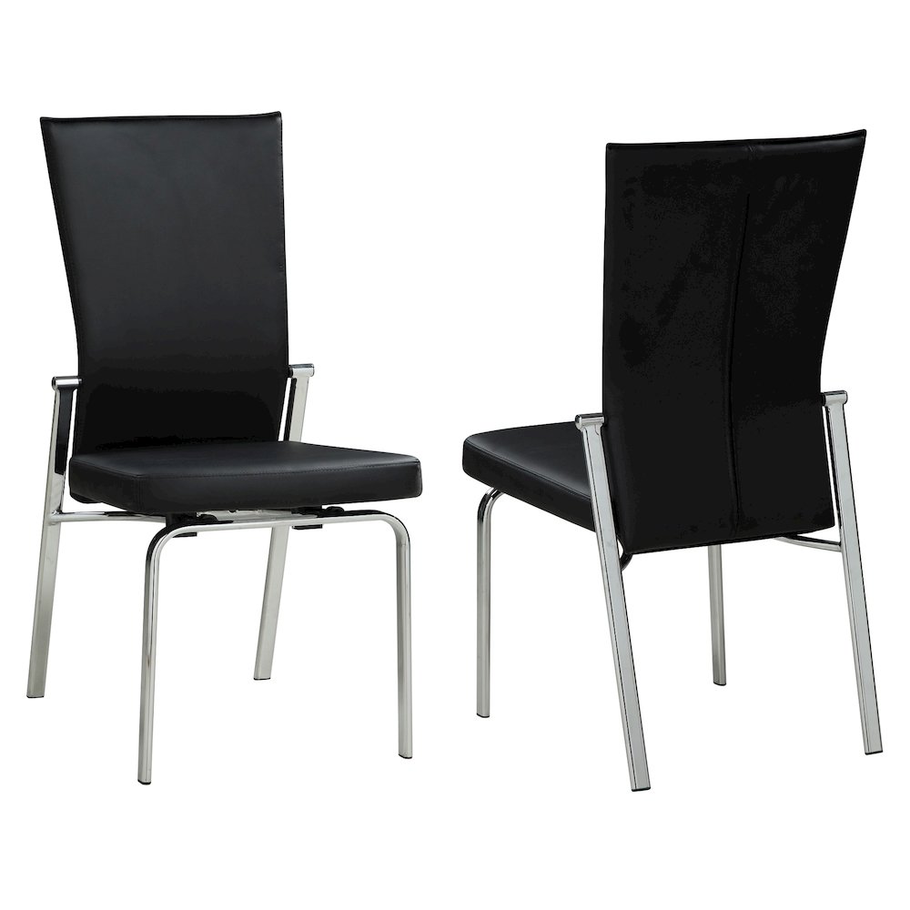 Contemporary Motion-Back Leather Upholstered Side Chair. Picture 1