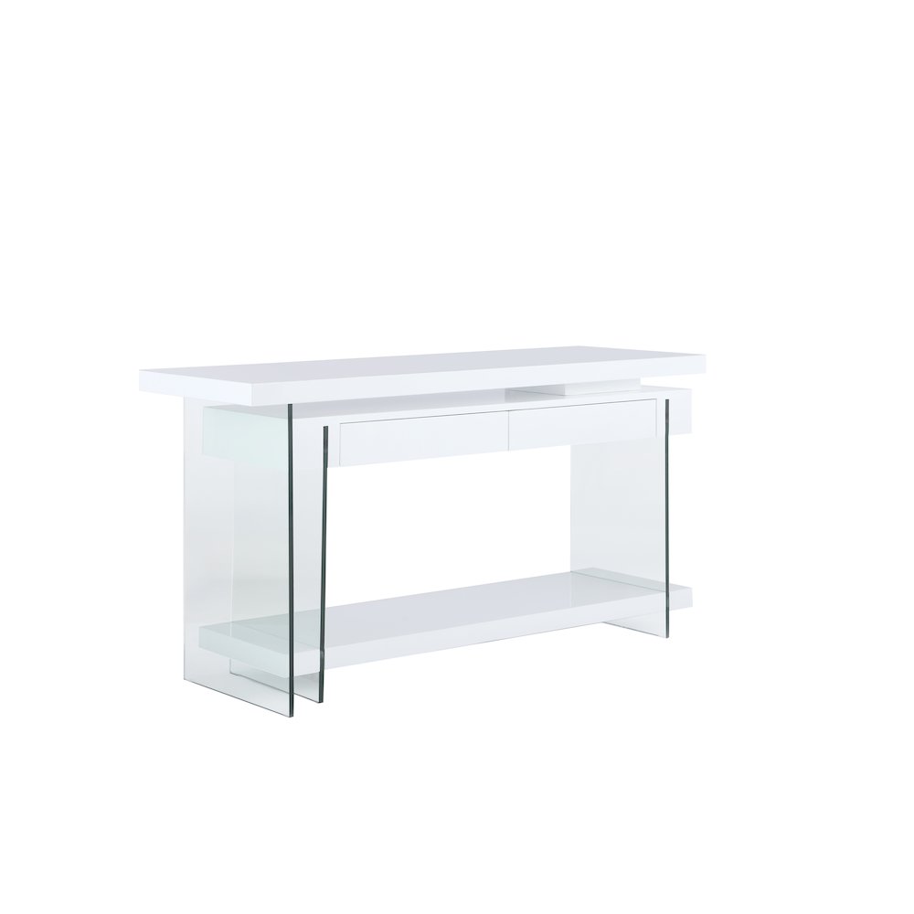 Modern Rotatable Glass & Wooden Desk W/ Drawers & Shelf. Picture 7