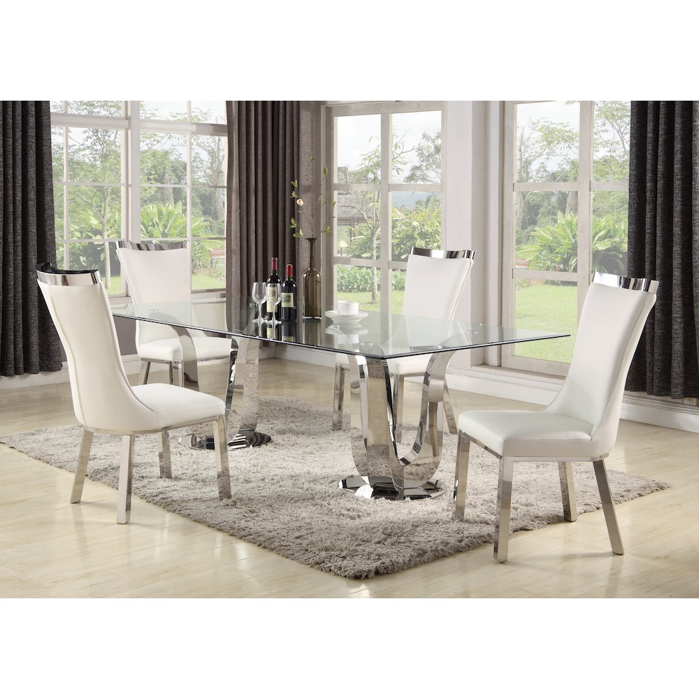 Contemporary Rectangular Glass Dining Table. Picture 4
