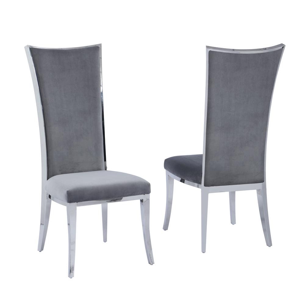 High Back Upholstered Chair w/ Stainless Steel Frame. Picture 6