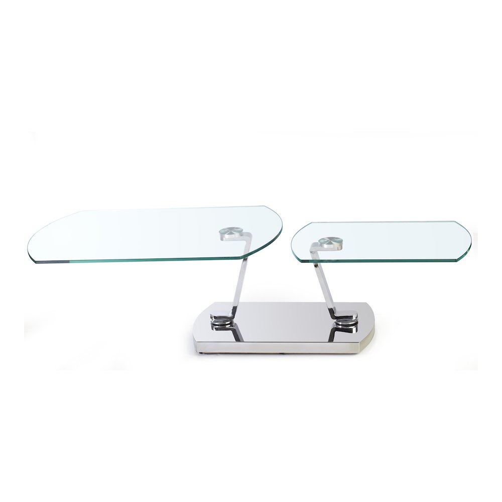 Contemporary Glass Top Motion Cocktail Table. Picture 2
