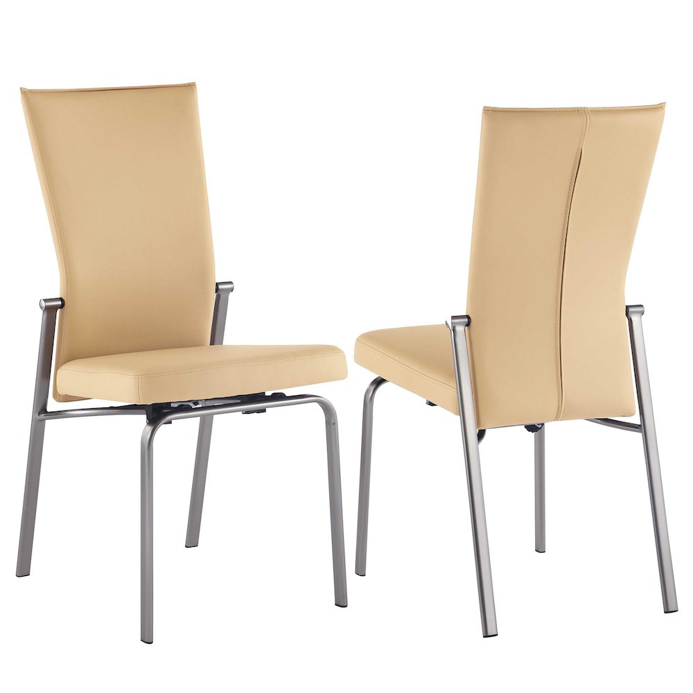 Motion Back Side Chair - Set Of 2, Beige. Picture 1