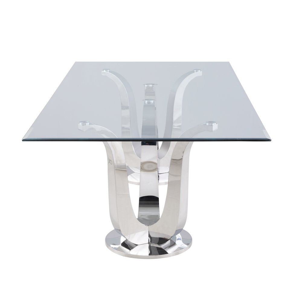 Contemporary Rectangular Glass Dining Table. Picture 3