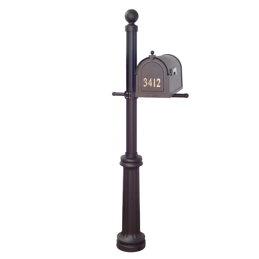 Curbside Mailbox with Front Address Numbers, Locking Insert and Fresno Mailbox. Picture 2