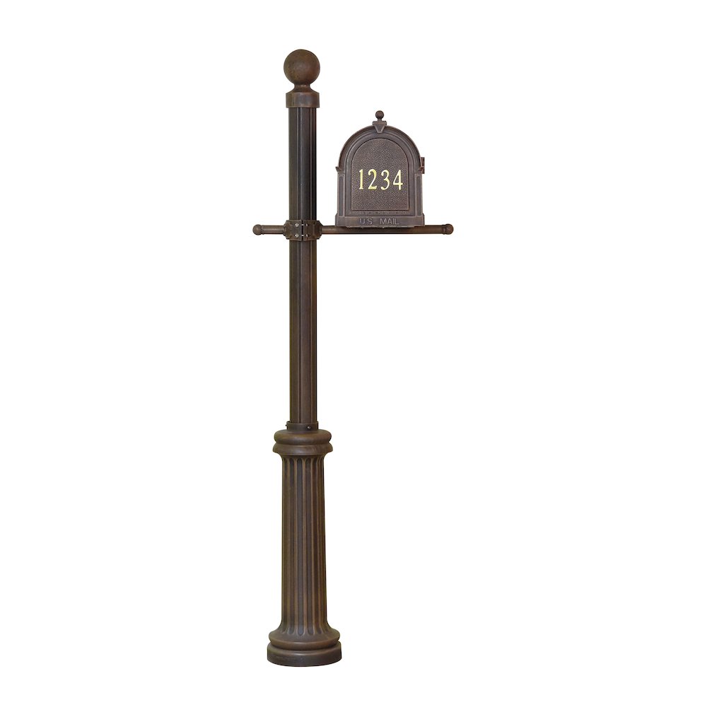 Curbside Mailbox with Front Address Numbers, Locking Insert and Fresno Mailbox. Picture 5