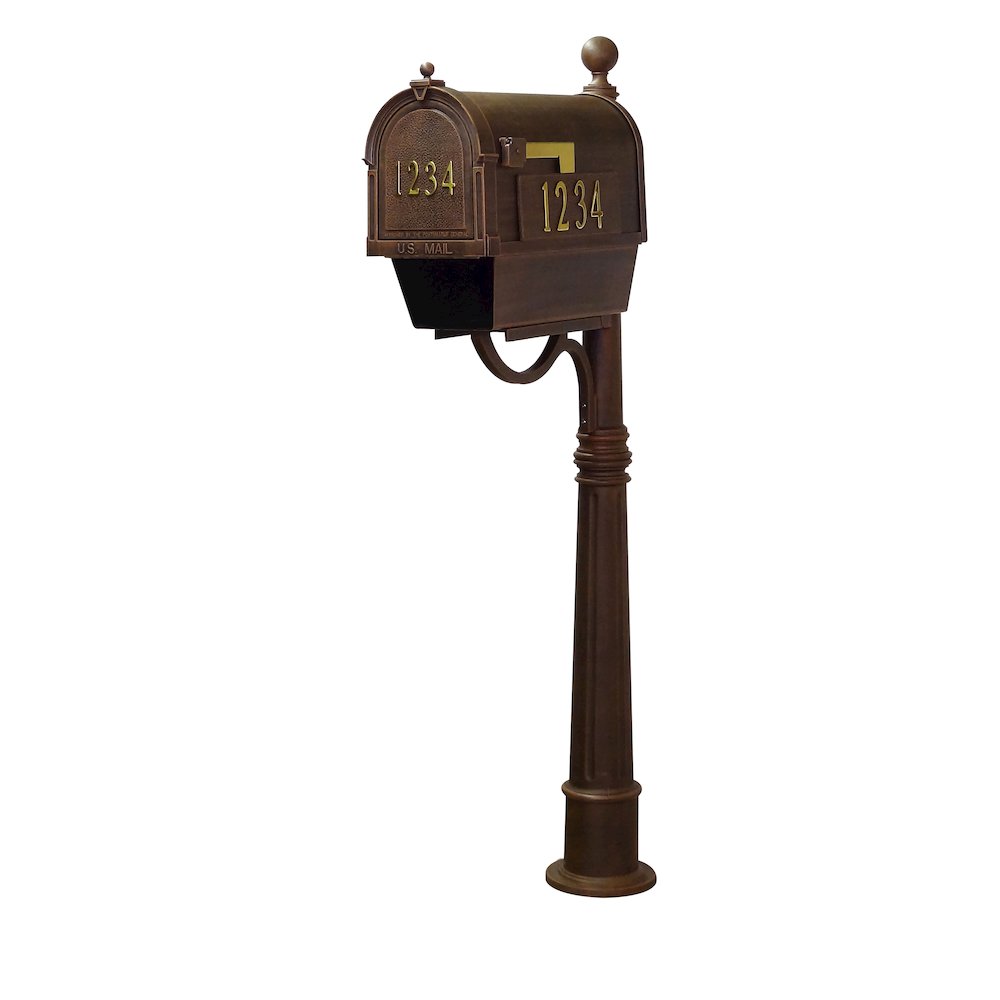 Curbside Mailbox with Front and Side Address Numbers, Newspaper Tube. Picture 2