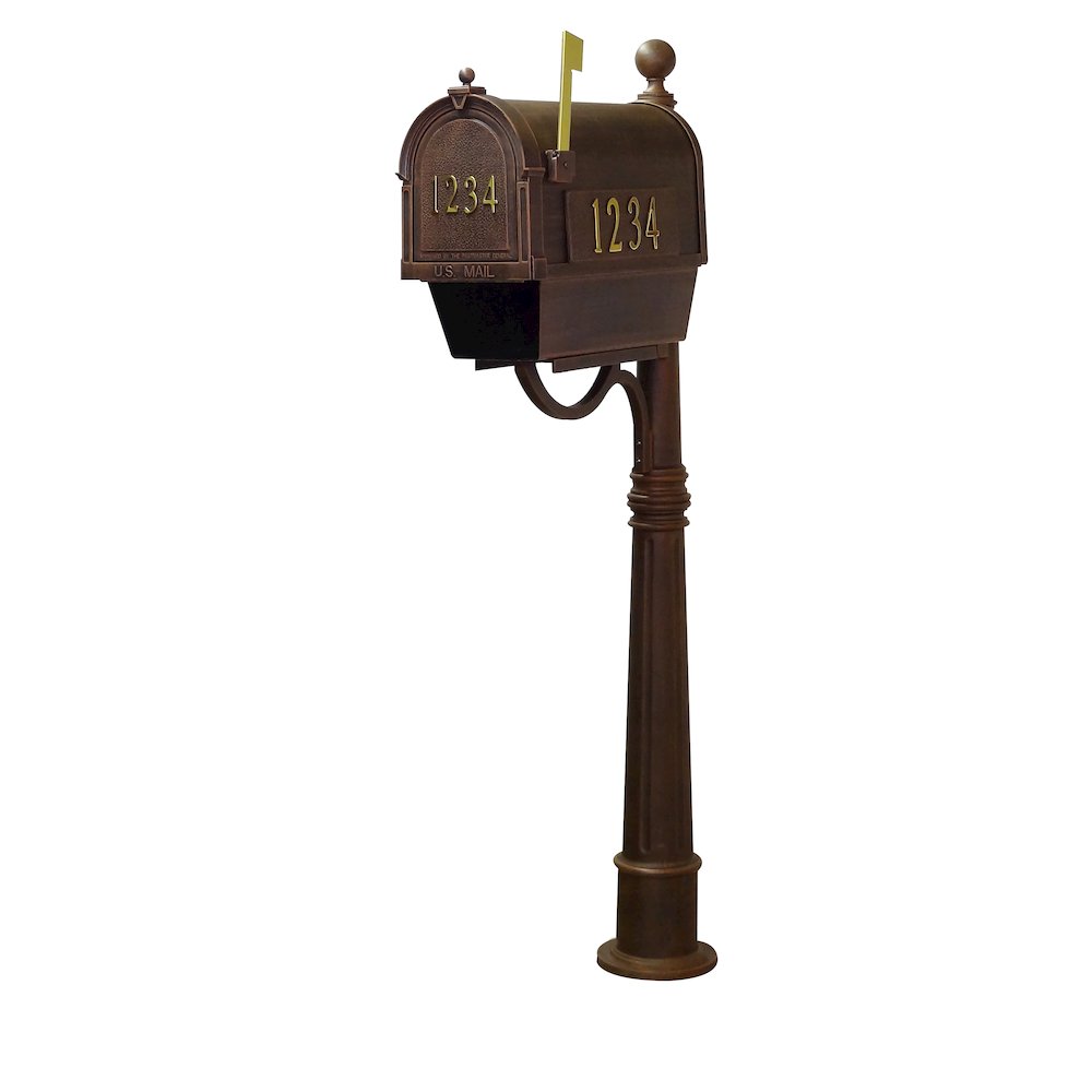 Curbside Mailbox with Front and Side Address Numbers, Newspaper Tube. Picture 3
