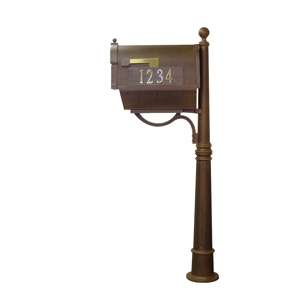 Curbside Mailbox with Front and Side Address Numbers, Newspaper Tube. Picture 4