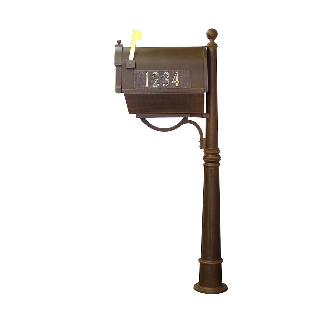 Curbside Mailbox with Front and Side Address Numbers, Newspaper Tube. Picture 5