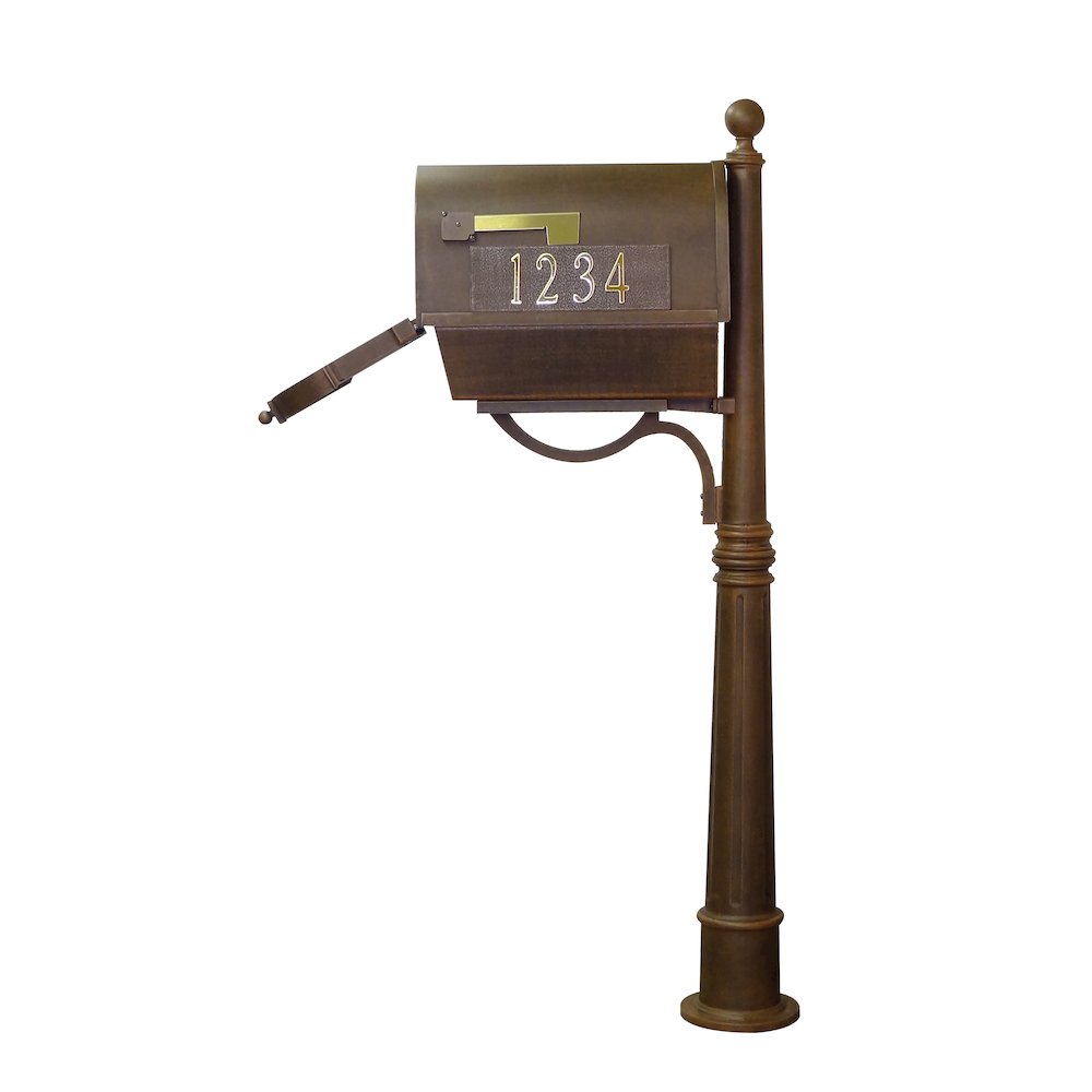 Curbside Mailbox with Front and Side Address Numbers, Newspaper Tube. Picture 6