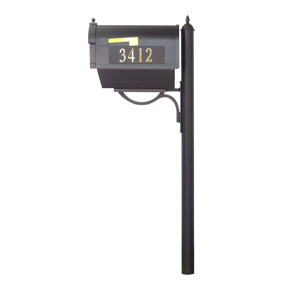 Curbside Mailbox with Newspaper Tube, Front and Side Address Numbers. Picture 4