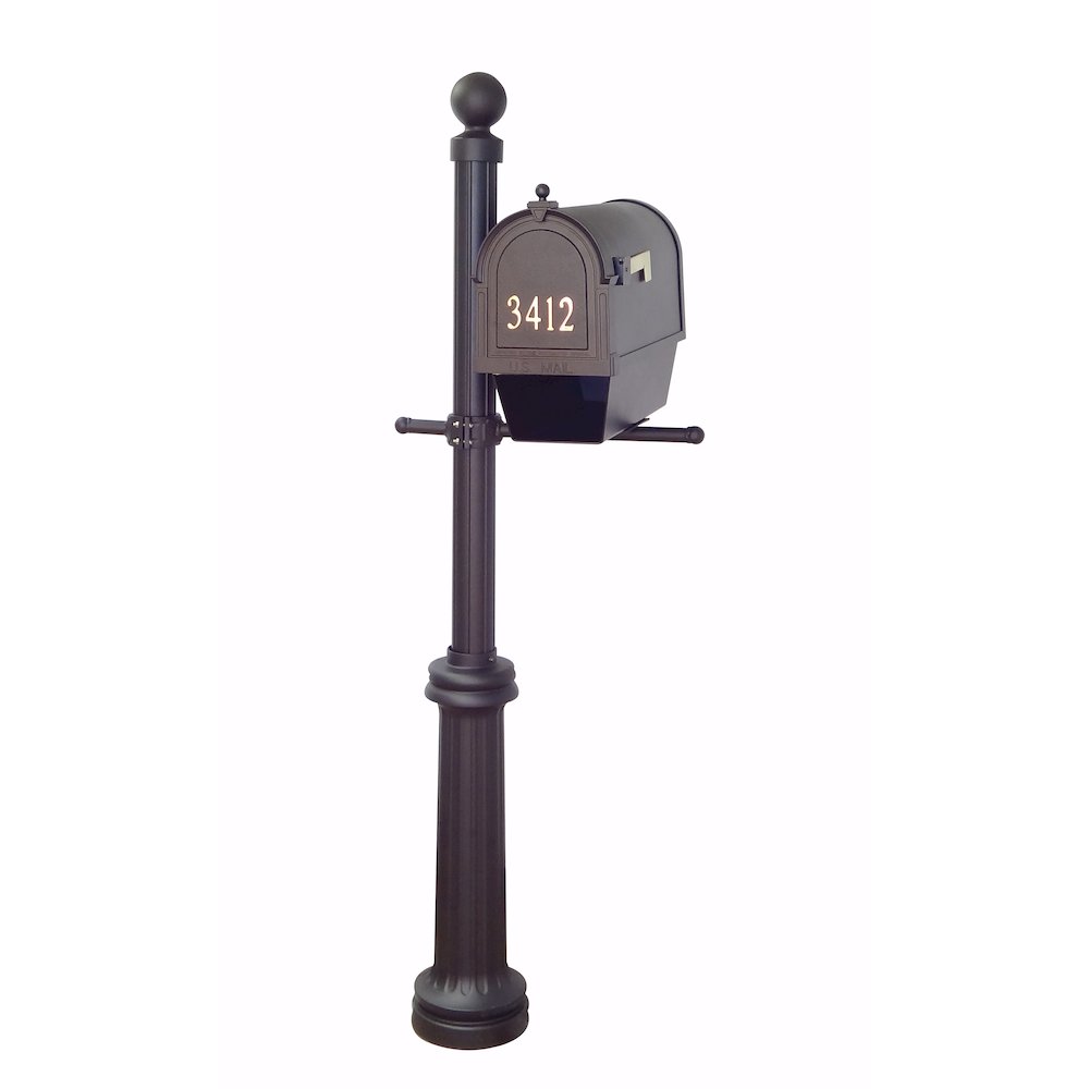 Curbside Mailbox with Newspaper Tube, Front Address Numbers, Locking Insert. Picture 2