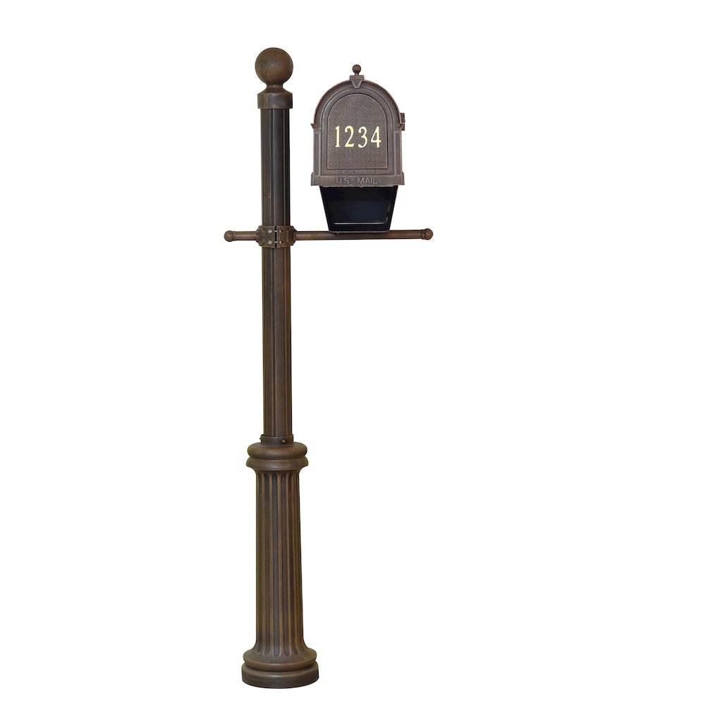 Curbside Mailbox with Newspaper Tube, Front Address Numbers, Locking Insert. Picture 5