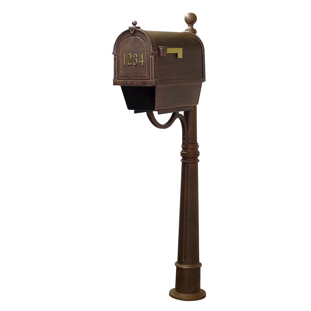 Curbside Mailbox with Front Address Numbers, Newspaper Tube. Picture 2
