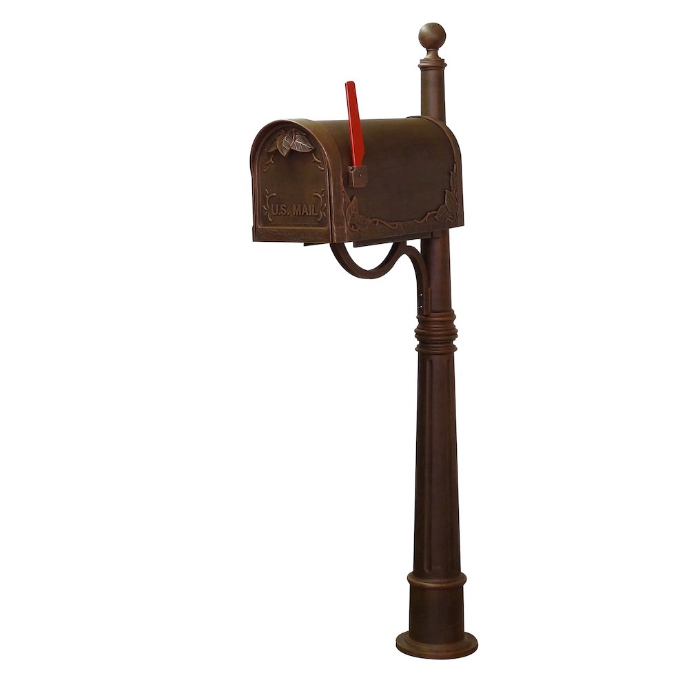 Floral Curbside Mailbox with Locking Insert and Ashland Mailbox Post. Picture 3